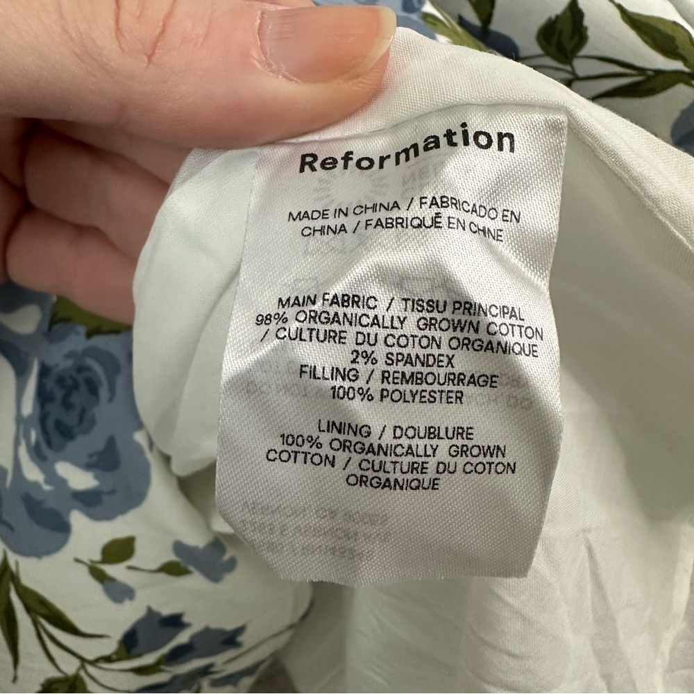 REFORMATION Kastoria Floral Blue and White Maxi Dress SZ US 2 - Picture 8 of 12